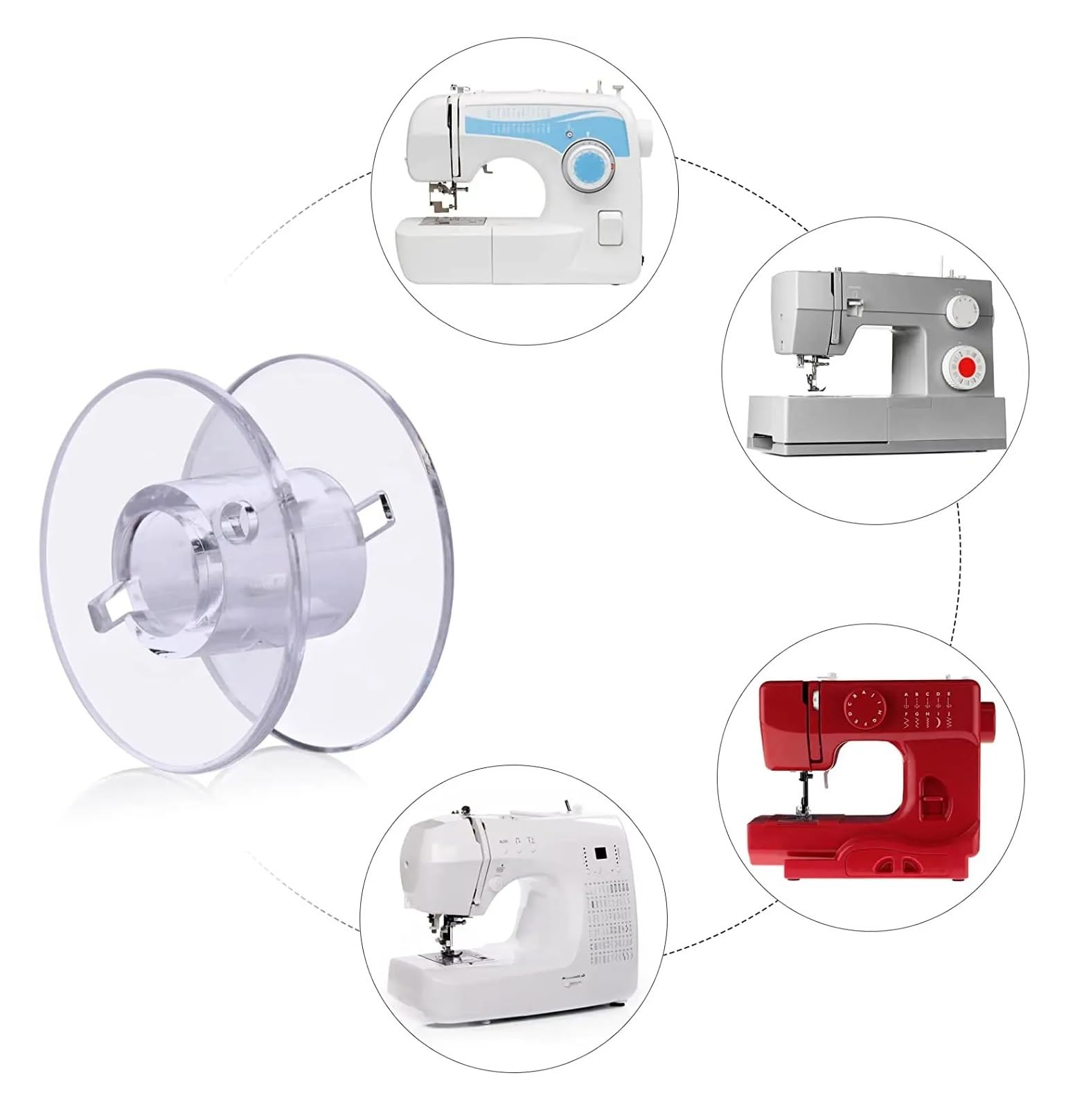 Bobinas de plástico para hilo de bordar, Bobinas de hilo 500 Uds. Máquina coser plástico transparente Sa156 for máquina bordar
