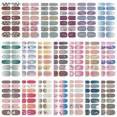 20 Sheets Nail Polish Stickers Full Nail Wraps Sticker,Random Style Nail Art Stickers Self Adhesive Decals Nail Art Designs Nails Strips
