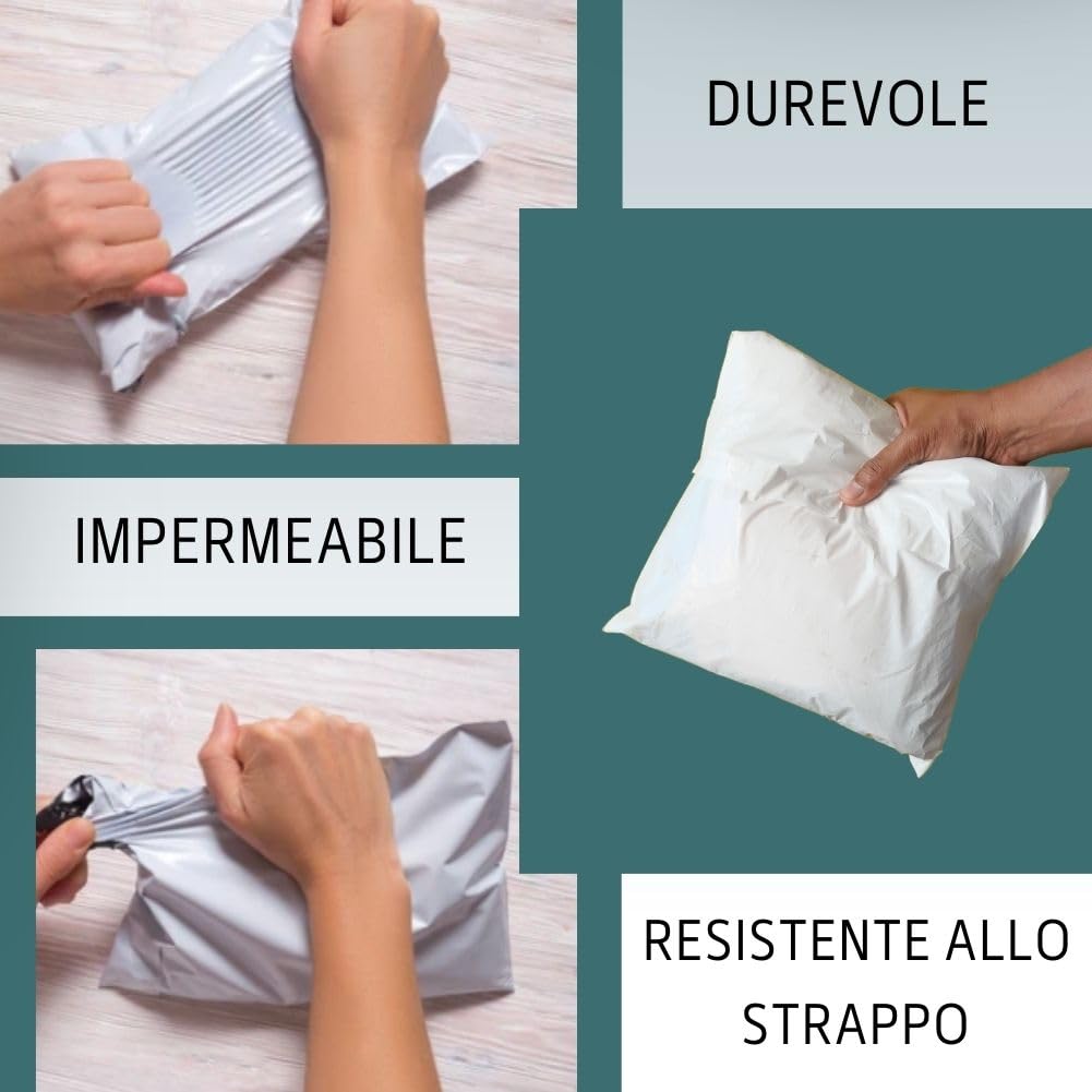 Buste da spedizione 35x45 cm 25 pezzi bianche LDPE 50 µm autoadesive