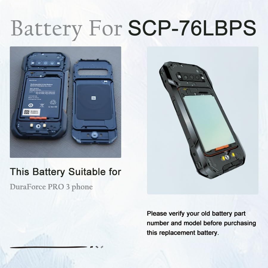 Miniatura 4 de 4300mAh Batería SCP-76LBPS, batería de repuesto de alta capacidad para teléfono E7200 DuraForce PRO 3 Li-ion