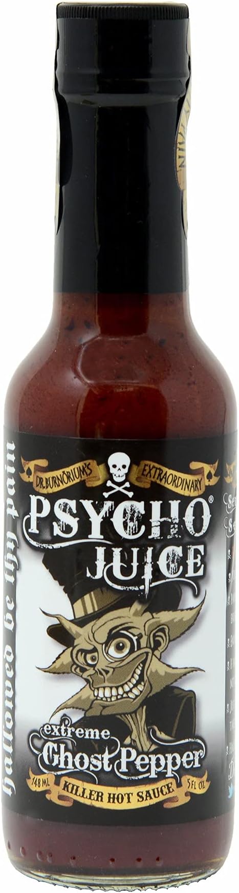 Extreme Ghost Pepper Hot Sauce – 600,000 Scoville Chilli Sauce – Ultra Hot Naga Jolokia Sauce – Very Hot Cooking Sauce – Pain Level 10+++ 148ml