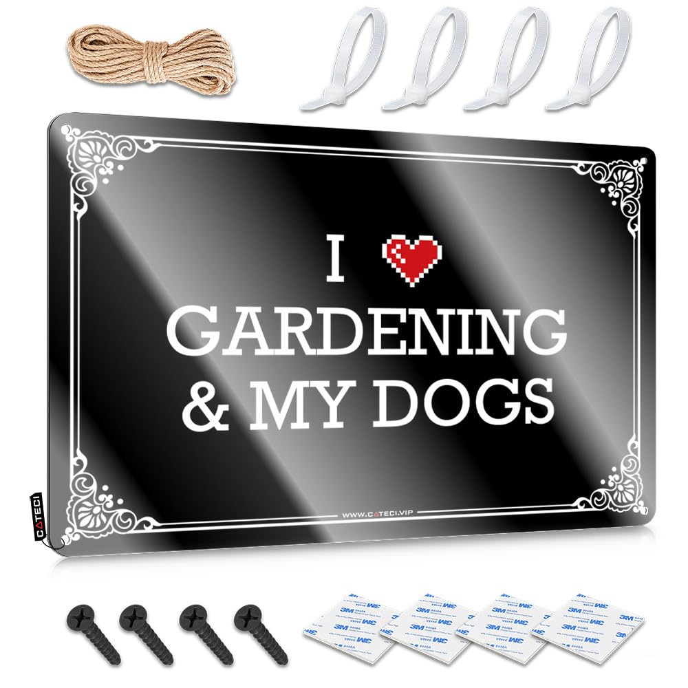 Best Americana Vintage Poster - I Love Gardening & My Dogs Rustic Wall Art Haves Easy Hang For Days(30X40CM)