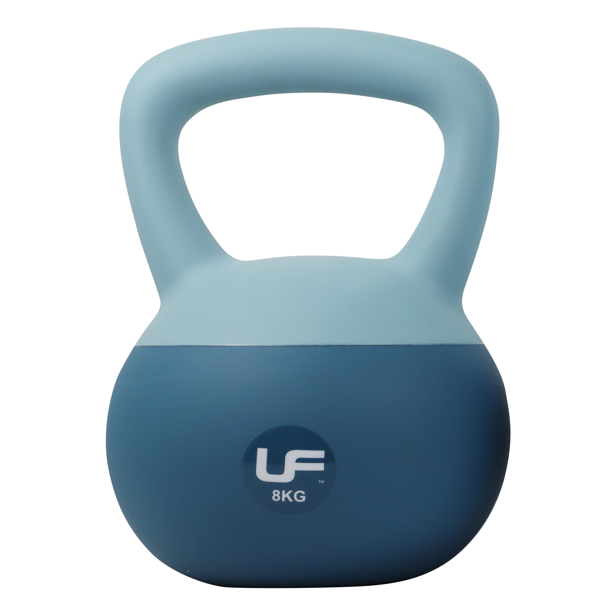 Urban Fitness Dual Soft Kettlebell, Soft-touch Base for Floor Protection, Comfortable Grip Design for Strength Sraining and Home Workouts, Durable Shell, 8kg, Blue