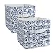 DII Fabric Storage Bins for Nursery, Offices, & Home Organization, Containers Are Made To Fit Standard Cube Organizers (11x11x11") Scroll Nautical Blue - Set of 2
