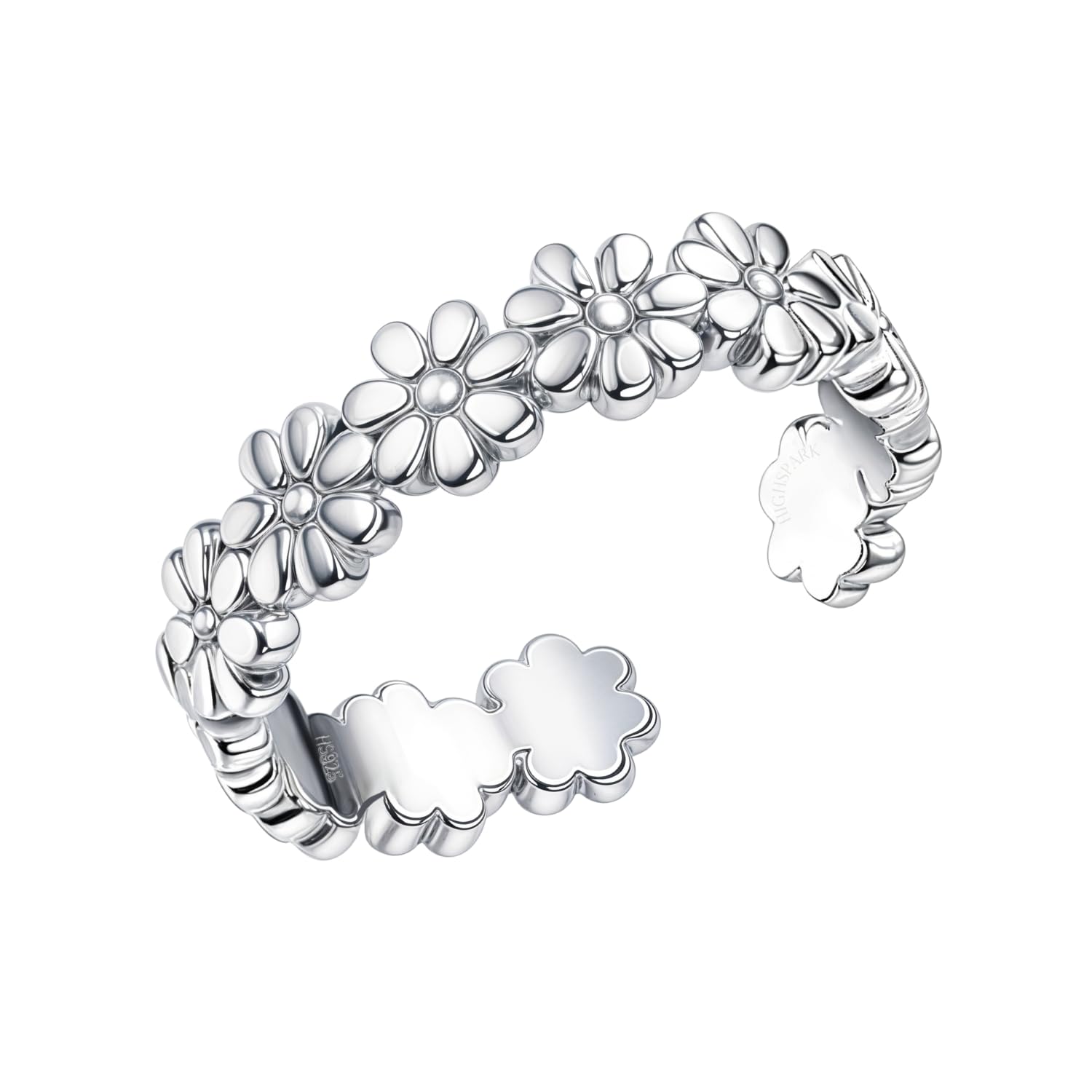 925 Silver Rings for Women | Adjustable Contemporary Style & Stunning Shine | Lovely Gift - Textured Flower Ring-image-43