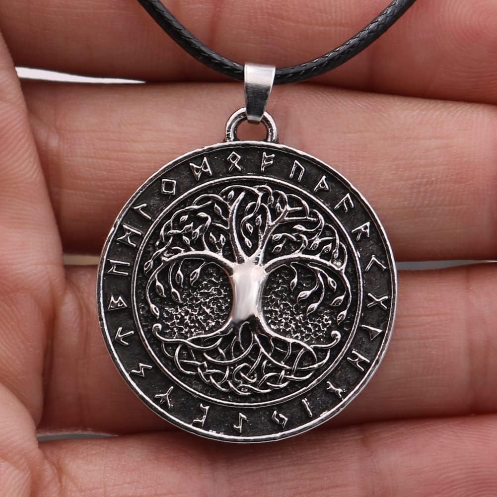 Tree of Life Pendant Necklace for Men Women, Family Tree Jewelry Celtic Knot World Tree Necklace Nordic Myth Necklace, 60cm Chain Tree of Life Charm Christmas Jewelry Gift for Women Men Mom - Image 4
