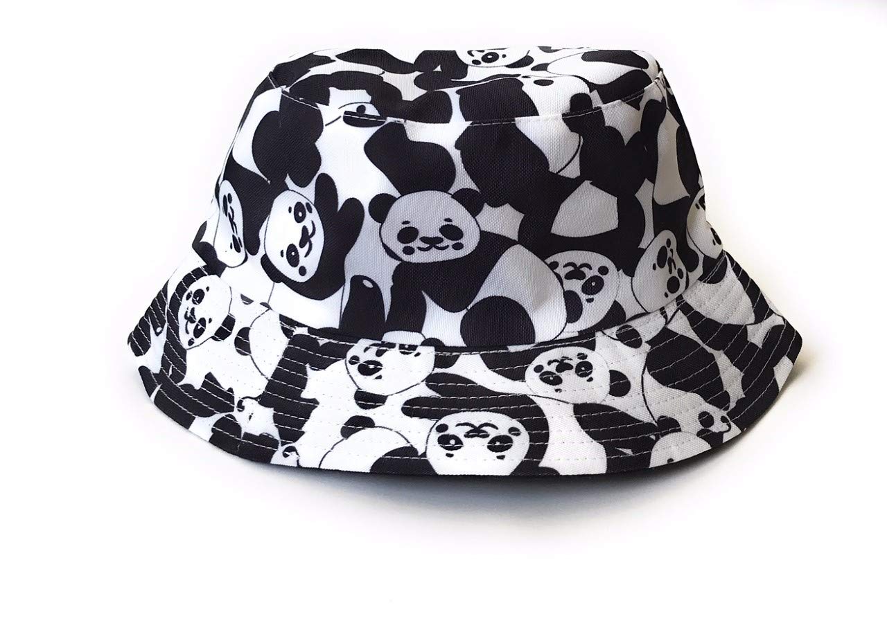 Kgm Unisex White Cool Panda Print Bucket Hat - Holiday Festival Sun Hats