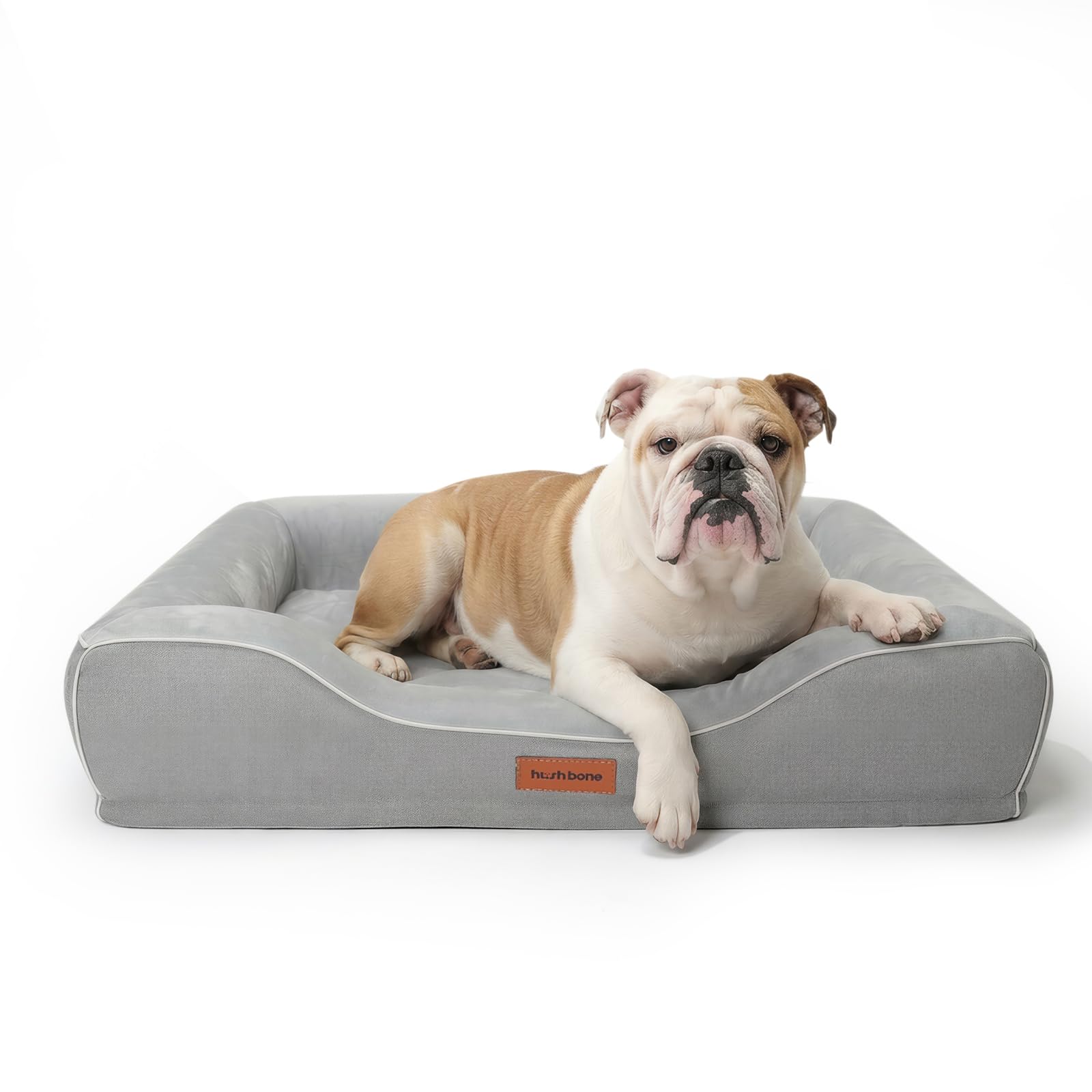 Orthopedic Cooling Dog Bed for Medium Large Dogs,Rectangle Sofa Bed with Cool Gel Memory Foam & Egg Crate Foam,Waterproof Removable Washable Cover, Ideal for Senior Pets,Grey