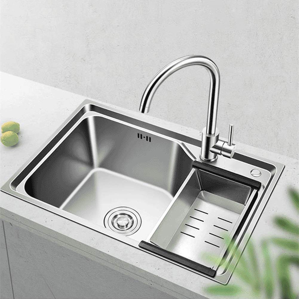 Robinet d'évier de cuisine carré anti-débordement avec égouttoir à vaisselle intégré