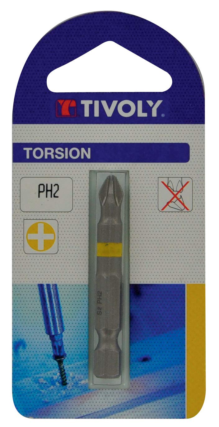 TIVOLY 11520820100 Torsion Screw Bits for Philips Ph1 Screws 50 mm Length Screwdriver
