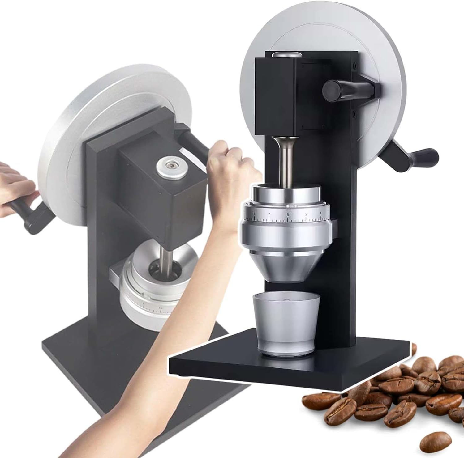 Adjustable Coffee Grinder,with Grinding Dial to Adjust The Grinding Fineness,Manual Powder Dispensing Function,for Moka and Americano