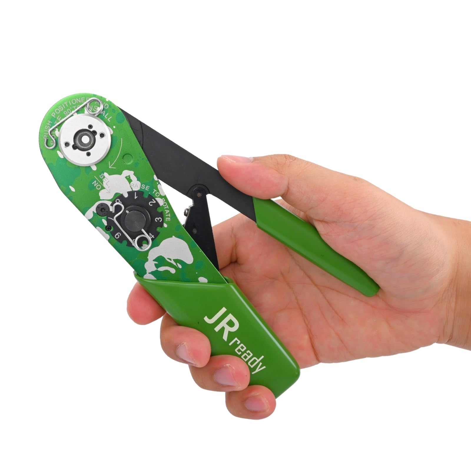 JRready NEW-W1A Indent impression Crimping Tool design according M22520 2 01 Crimper for miniature Connector and M39029 solid contact MIL connector etc. 20-32AWG Wire harness solid contact