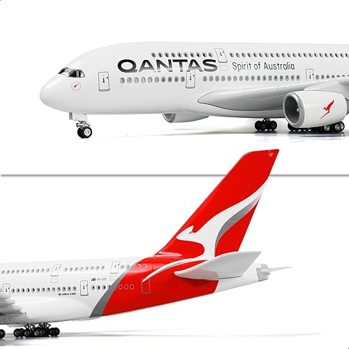 Miniatura 9 de 1160 Airbus A380 Lufthansa 18 pulgadas modelo grande Diecast Airplane Model Kits con soporte Sky Jumbo Airliner Modelo Avión Display Kit de modelo