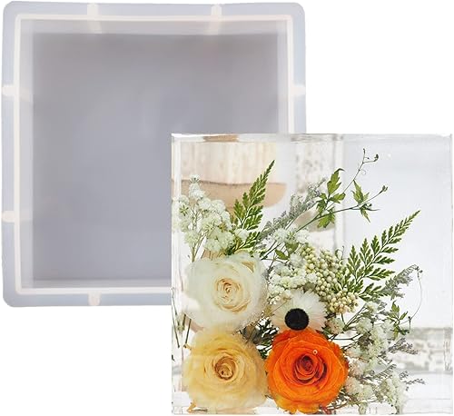 Moldes de resina de silicona grandes moldes de resina epoxi profunda para preservar flores arte de resina regalo de fundición de resina para