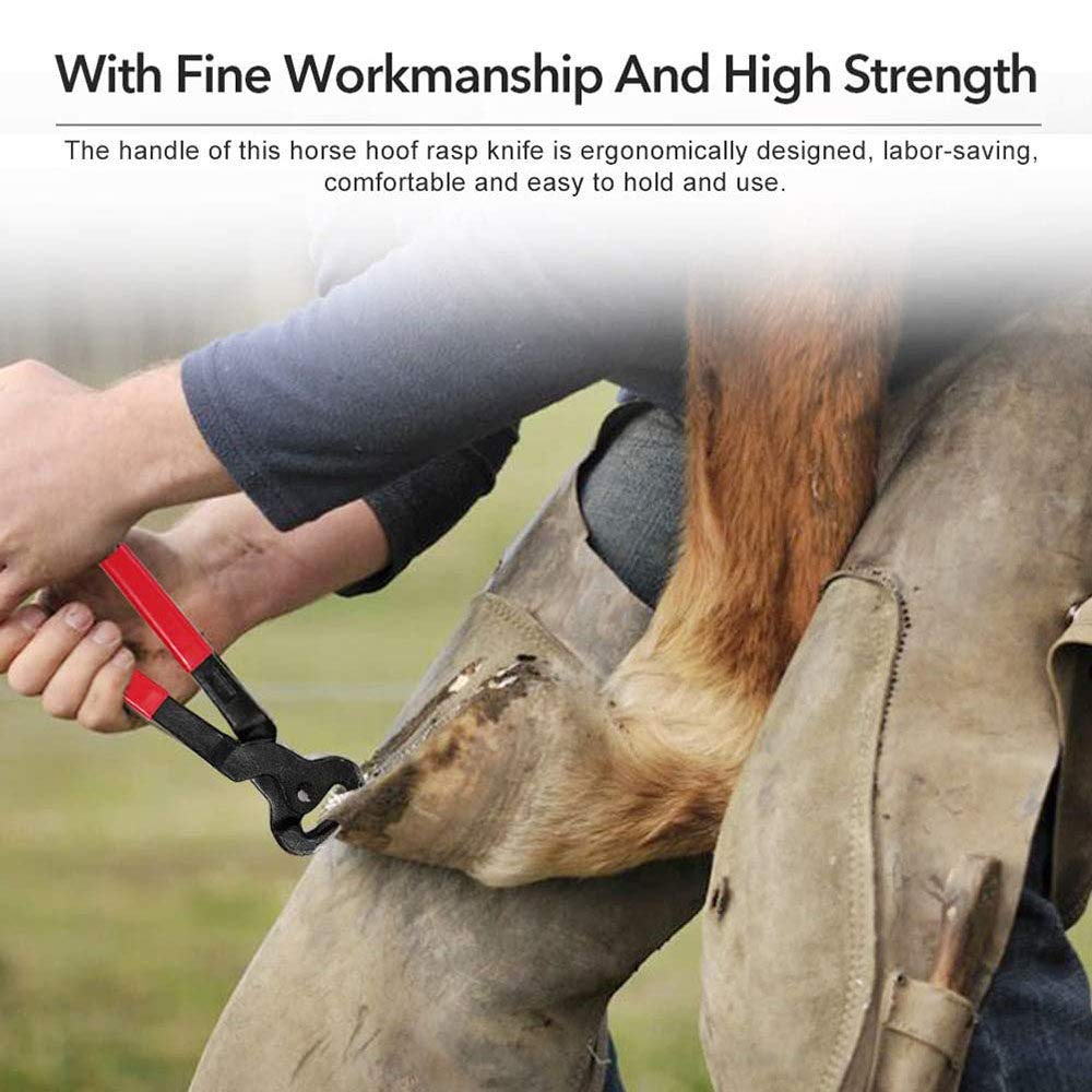 Horse Farrier Zestaw narzędzi do przycinania kopyt, profesjonalne konie Narzędzia do przycinania kopyt Koń Koni Nożyce do metalu Farriers Szczypce do kopyt Obcinak Uchwyt Nóż Stajnia
