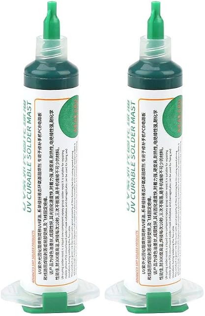 Soldering Mask Ink, 2 Pieces UV Light Curing Soldering Mask Ink BGA PCB Soldering Stop Paint Green