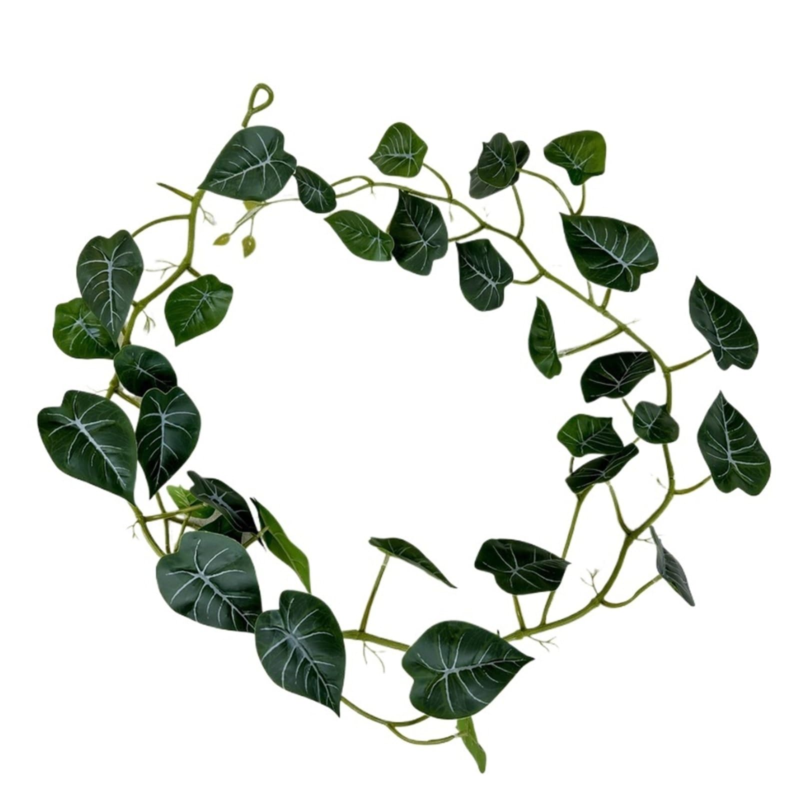 2pcs1.8m Artificial Lens Leaves Silk Plants Vines Floral Auditorium Decoration Simulation Leaf Green Plant Vine(Dark green ivy)
