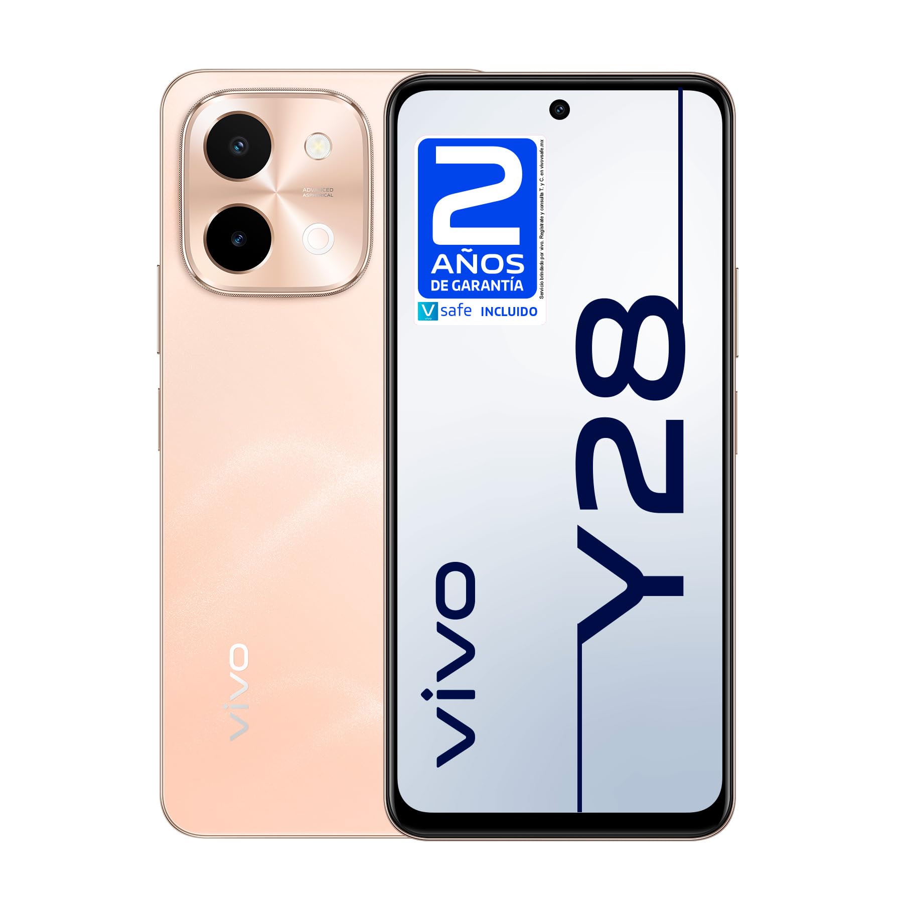Vivo Y28 Smartphone/​Cellulare 8 GB + 256 GB, 6000 mAh e FlashCharge 44 W, 50 MP Fotocamera, Altoparlante stereo 300% volume, 6,​68 pollici Display, Dual SIM, Android 14