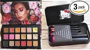 FROSTED COSMETIC Makeup kit 18 Color Rose Gold Eyeshadow Palette And 7 Pcs Makeup Brush Combo Set (Multi)