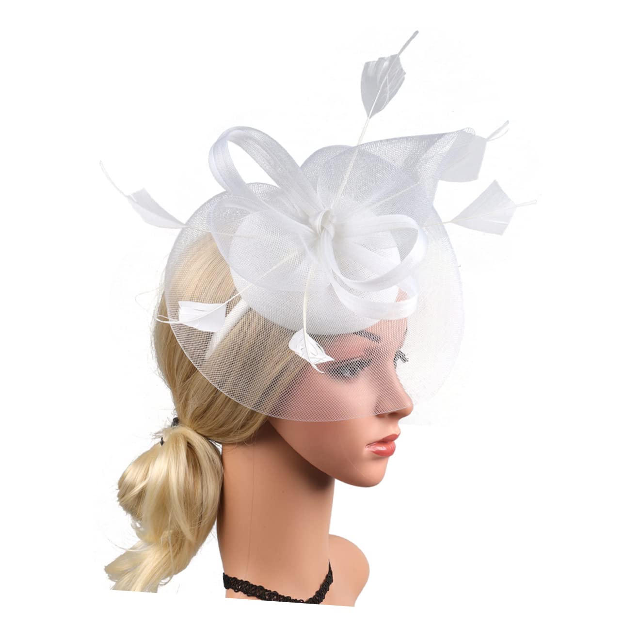 ifundom 5pezzi Fascinator Elegante con Fiori Rete per Cerimonie Cappello da Sposa per Matrimoni e Feste Accessorio Leggero per Tea Party e Banchetti