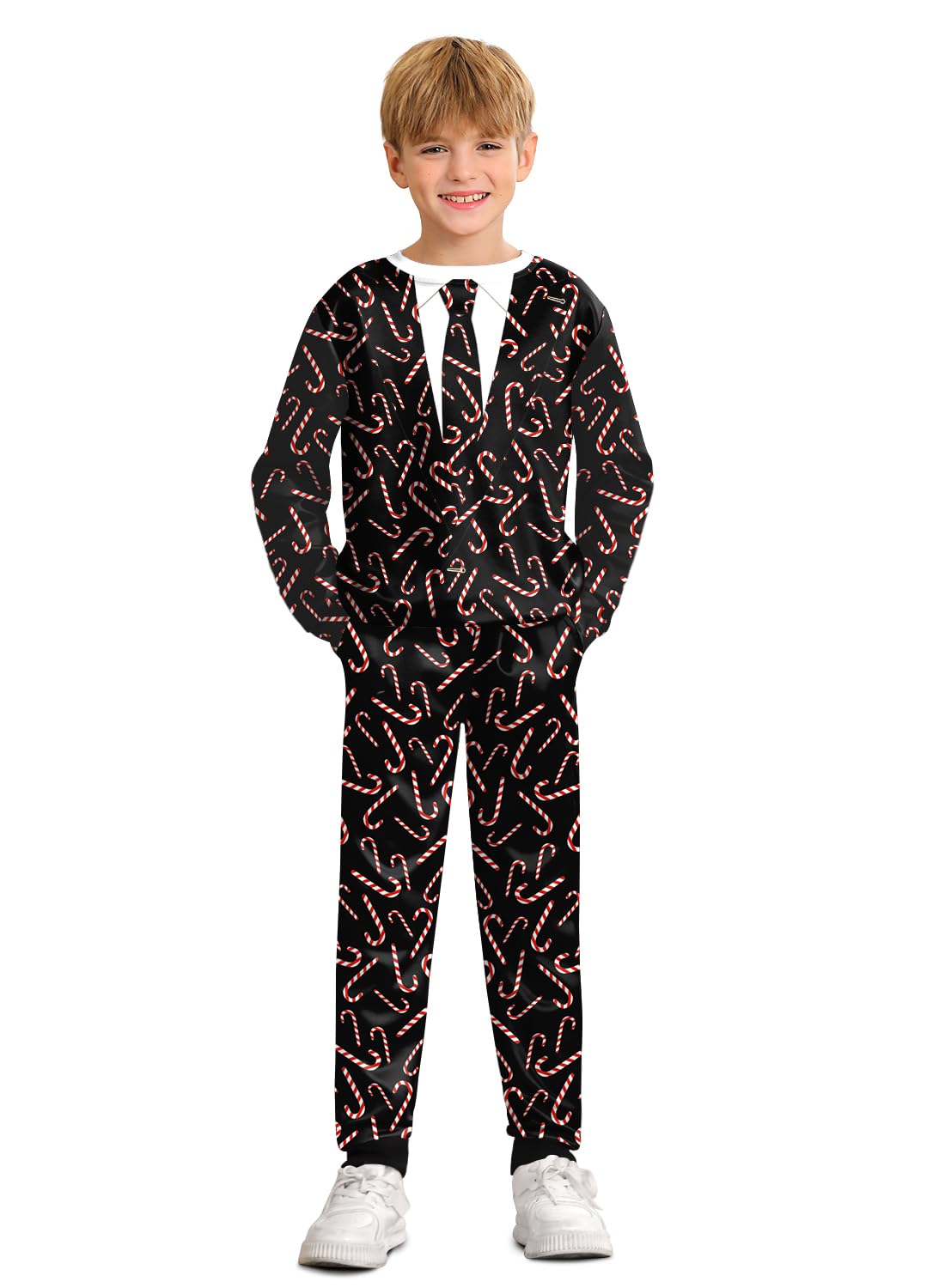 BesserBay Boys Funny Ugly Christmas 2 Piece Set with Graphic Sweatshirt and Pants 4-14 Years