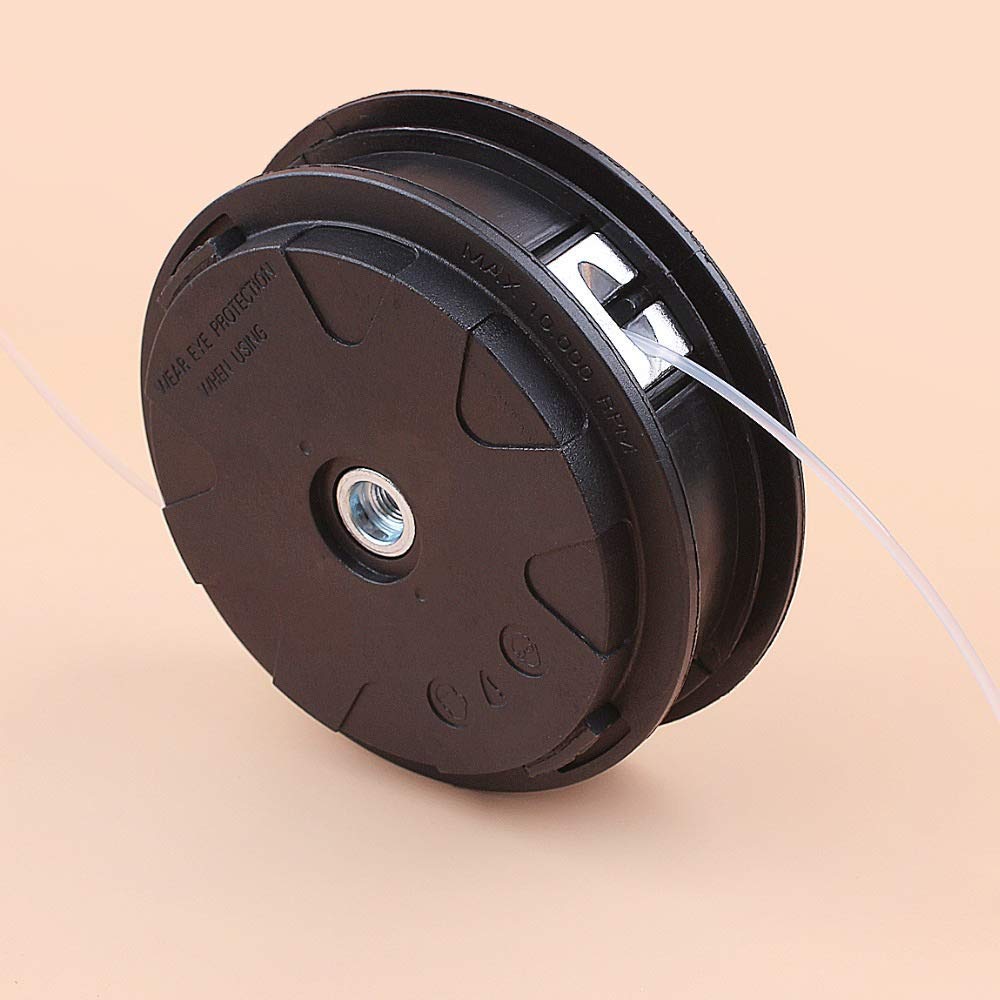Cortadora de césped Cabezal de línea dual M10 * 1.25 para Echo Husqvarna Desbrozadora Cortadora de hilo Cabezal de alimentación por golpes