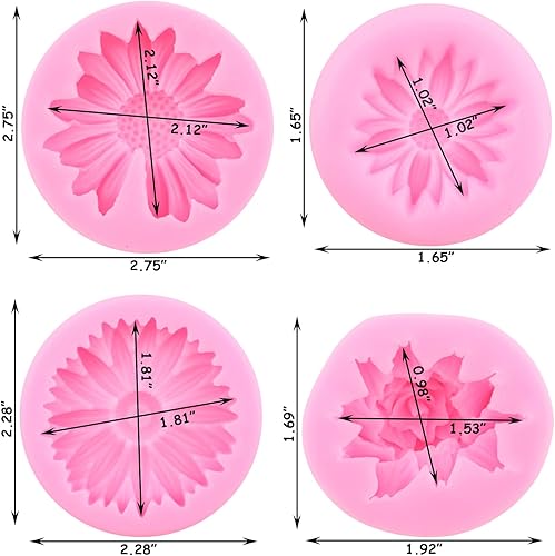 Miniatura 3 de ZiXiang Moldes de silicona de flores de orquídea, molde de fondant de flores de hibisco, molde de silicona para decoración de pasteles, decoración