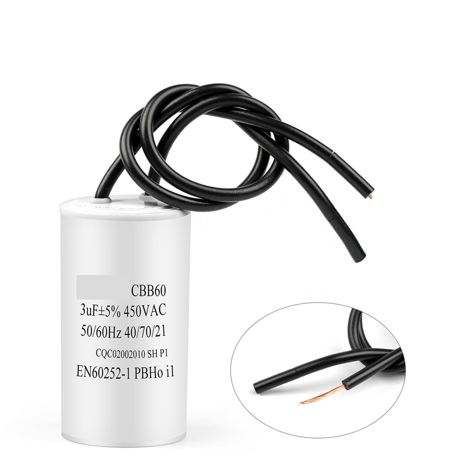 CBB60 kondensator rozruchowy 450 V AC pompa wodna, kondensatory rozruchowe 450 VAC 3 uF-80 uF, 2 sztuki (rozmiar: 450 V12UF)