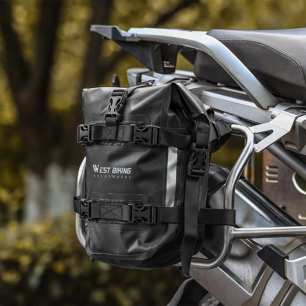 Irfora Motorrad-Stoßstangentasche, wasserdicht, 5 l, Motorrad-Seitenrahmen-Tasche, Motorrad-Sturzbügel-Tasche, universelle Motorrad-Reitwerkzeuge, Aufbewahrungstasche, Motorrad-Zubehör