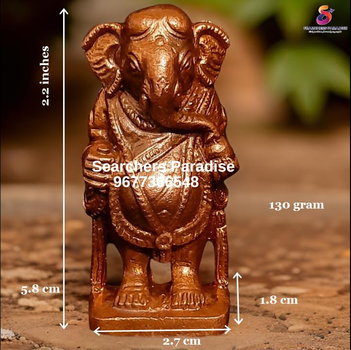 Image of Copper Ganesh Idol 2.2 in | Patina Antique Finish | 130g