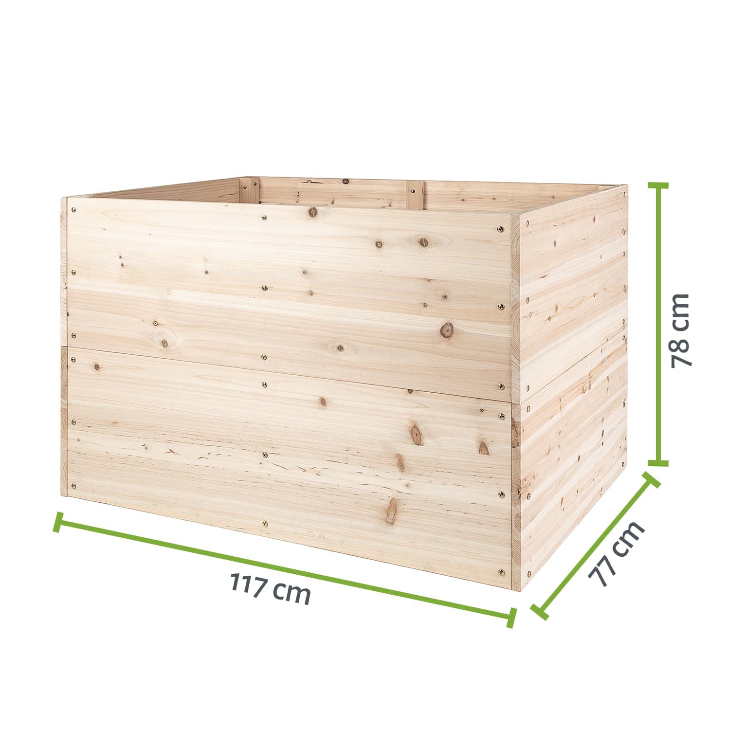 empasa Hochbeet Blumenkasten Kräuterbeet Frühbeet Pflanzkübel Pflanzkasten aus Holz für Garten, Balkon und Terrasse, Ausführung:KUUBI L - 117 x 77 x 78 cm