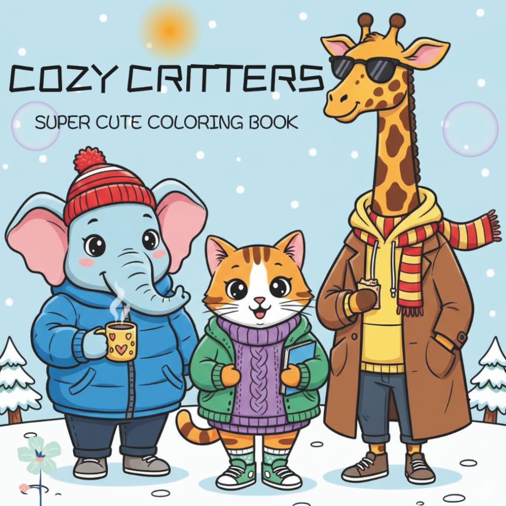 Cozy Critters: Stylish Anthropomorphic Animals Coloring Book (Cute Animals)