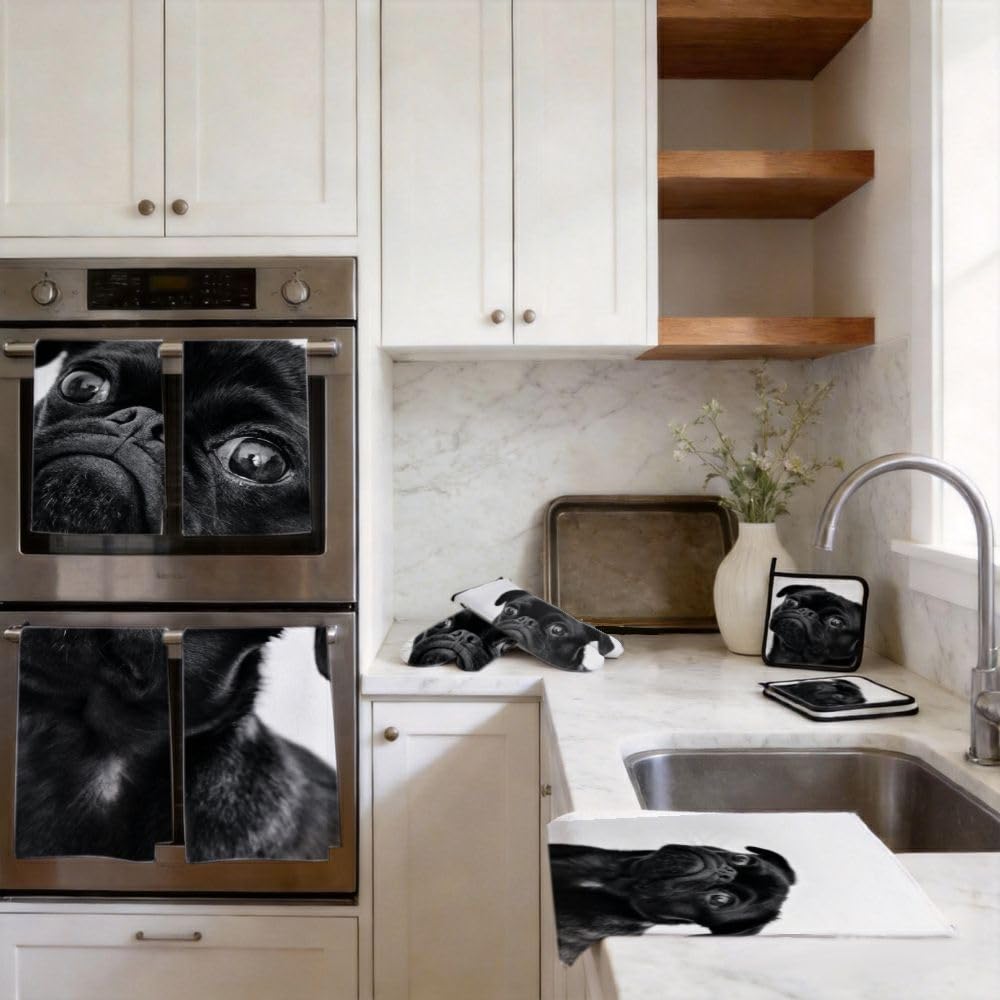 9PCS Carino Nero Carlino Cucina Decor e Accessori Set