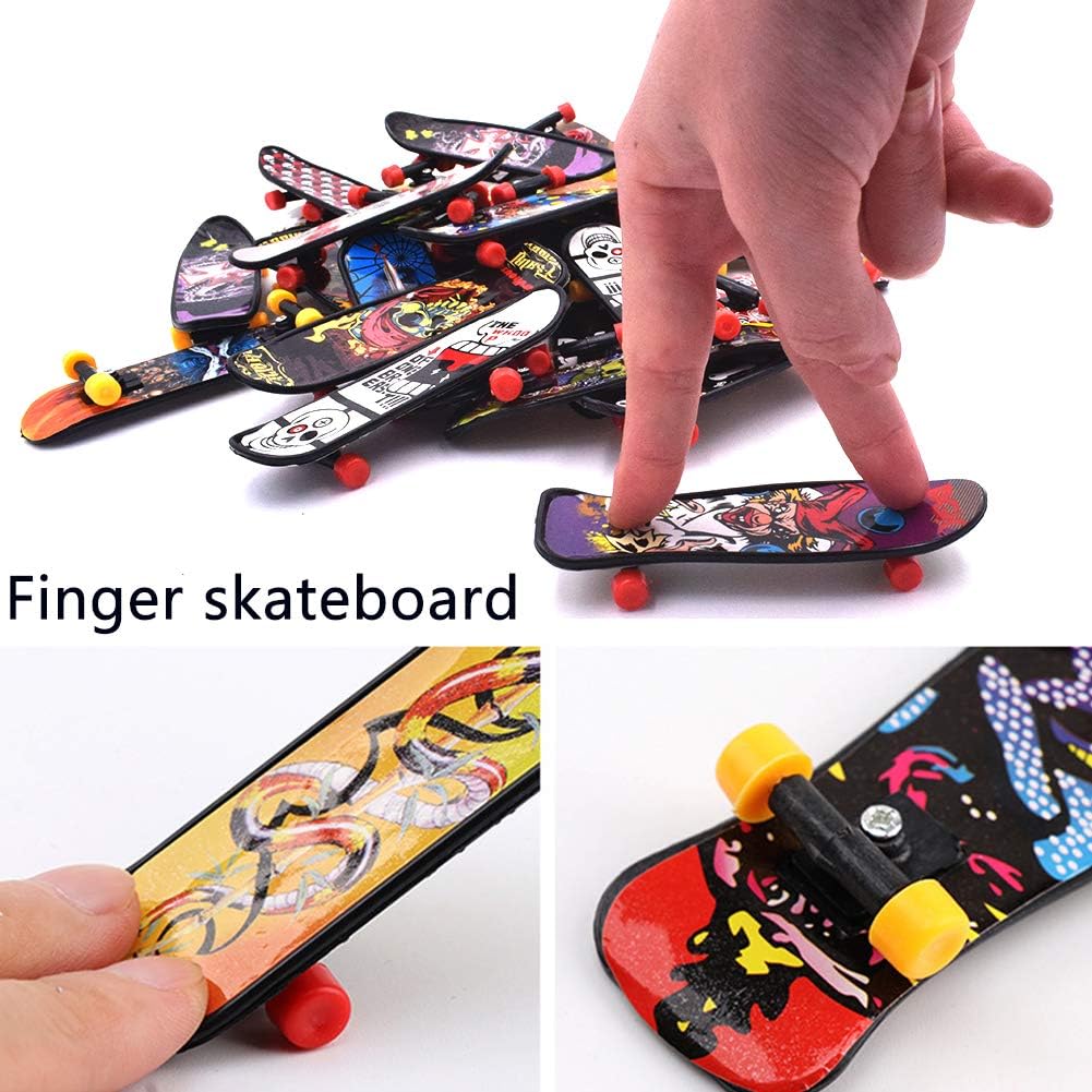 squishy 6Pcs Fingerboard, Mini Skateboard Toy for Boys, Girls and Adults, Random Desktop Decor for Finger Coordination Training, Stress Relief and Party Favors 4