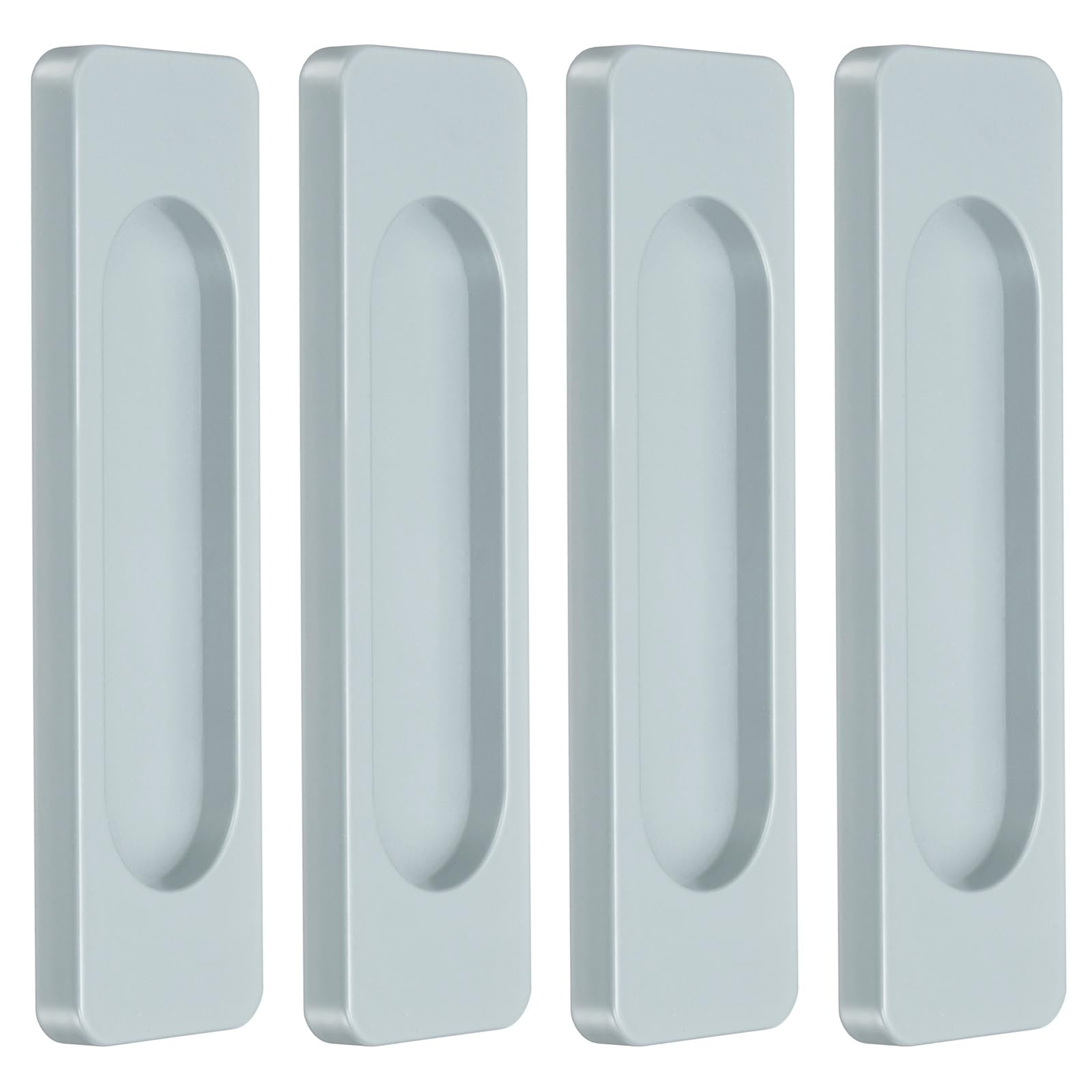 sourcing map 4Pcs Self-Stick Rectangular Sliding Door Pulls, 3.9" Aluminum Alloy Sliding Cupboard Door Handle Finger Push Pulls for Sliding Barn Door Windows Cabinets, Blue