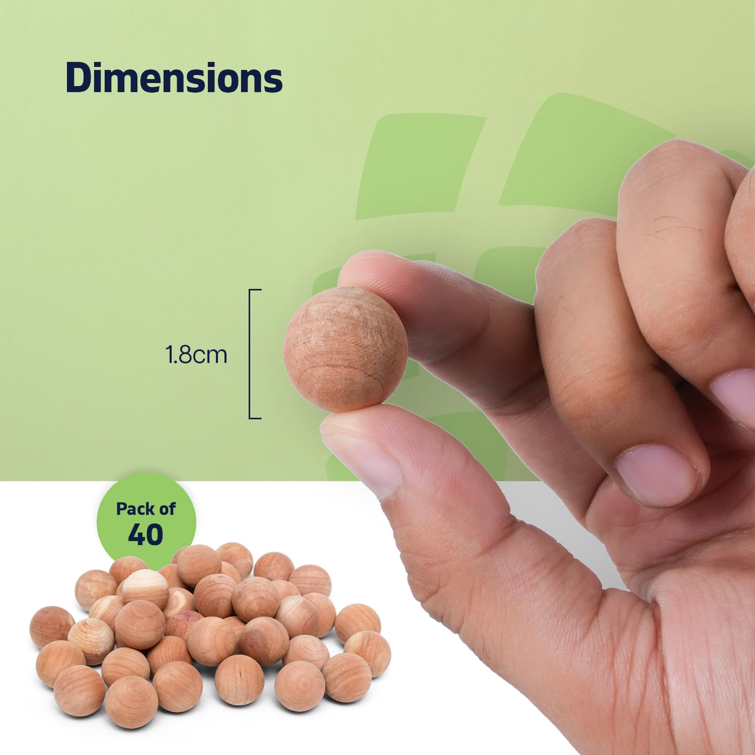 Cedarwood Moth Repellent for Wardrobes 40 Pcs Cedar Balls | 100% Natural Cedar Moth Balls for Clothes Protection | UK Moths Deterrent & Killer for Drawers & Wardrobe Storage with Sandpaper — view 3