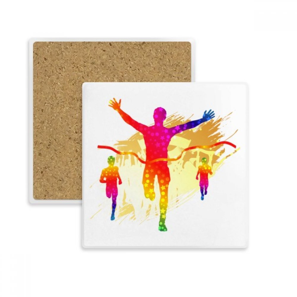 Coaster Tasse de Football en Pierre Absorbante Dessous de Verre Carré Sport