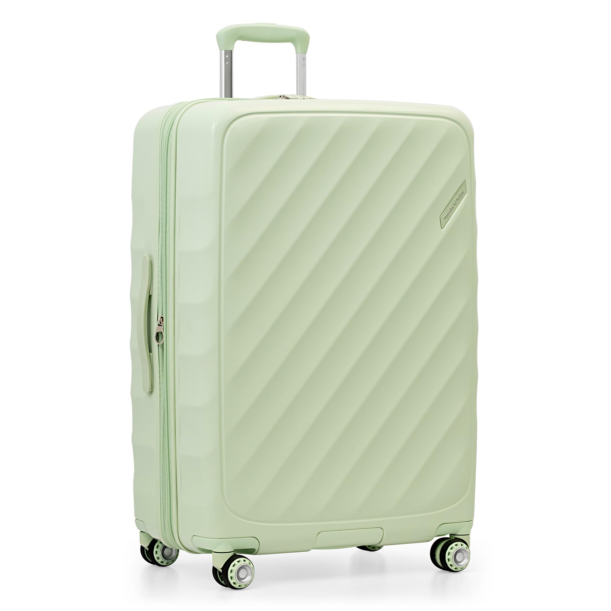 Traveler's Choice Elm Expandable Spinner Luggage Set, Glossy Mint, 29" Checked
