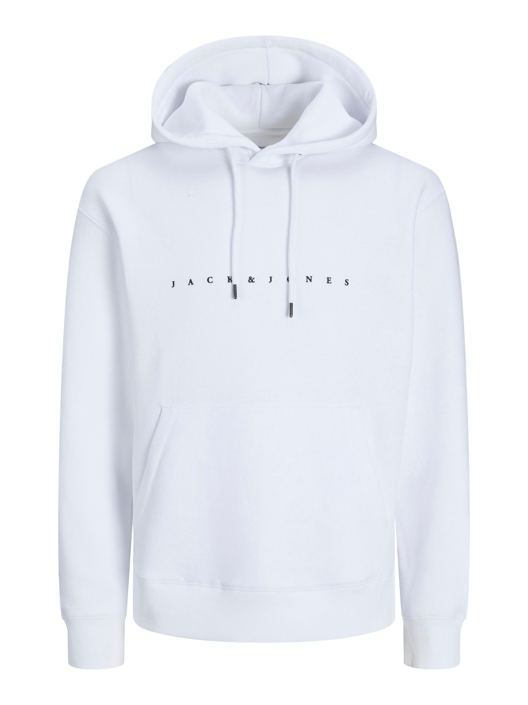 Jack & Jones Kapuzensweatshirt JJESTAR mit 3D-Print und Kapuze – Weiß, Größe L