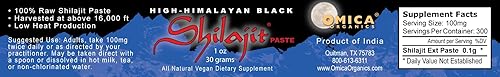 Omica Organics Pasta Shilajit negra cruda del Himalaya (1 oz  30 g)