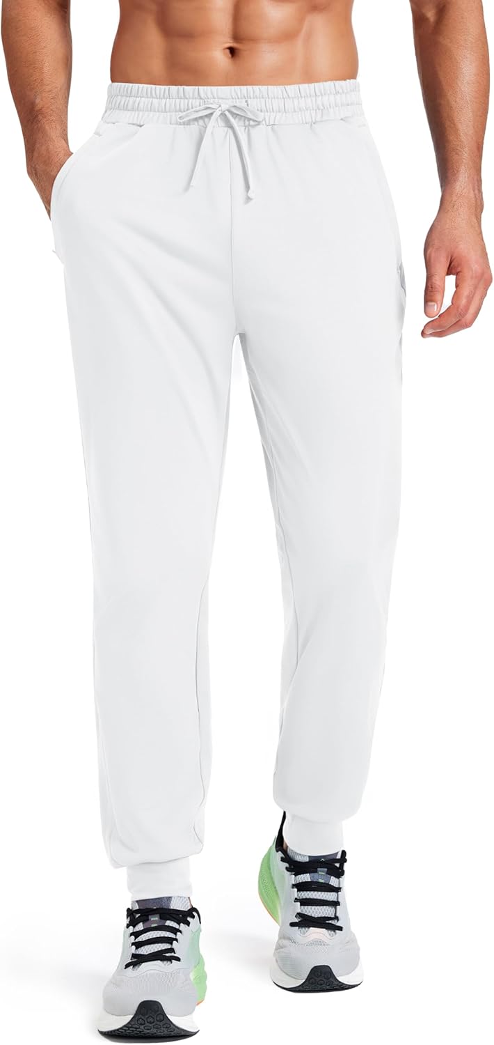 MAGCOMSEN Men's Fleece Lined Winter Warm Pants Water Resistant Active Running Gym Joggers Sweatpants with Zipper Pockets - Image 2