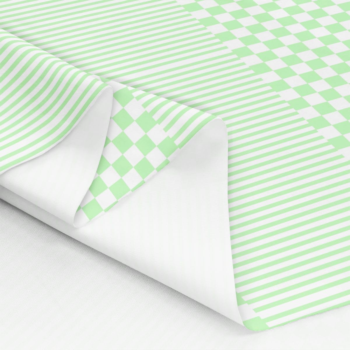 Homewish Zielona tkanina w paski od The Yard w kratkę nadruk tkanina flanelowa prosta geometryczna tkanina tapicerska, nierozciągliwa stylowa miękka tkanina dekoracyjna, 3 jardy