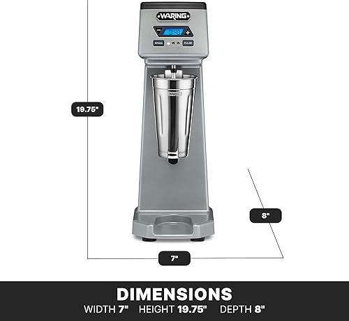 Miniatura 5 de Waring Commercial WDM120TX - Mezclador de bebidas de husillo individual de 1 Hp con temporizador de cuenta regresiva pantalla digital arranque y