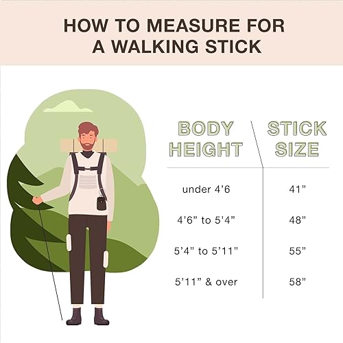 Miniatura 5 de Brazos - Bastón de senderismo para hombre y mujer, hecho a mano con madera ligera