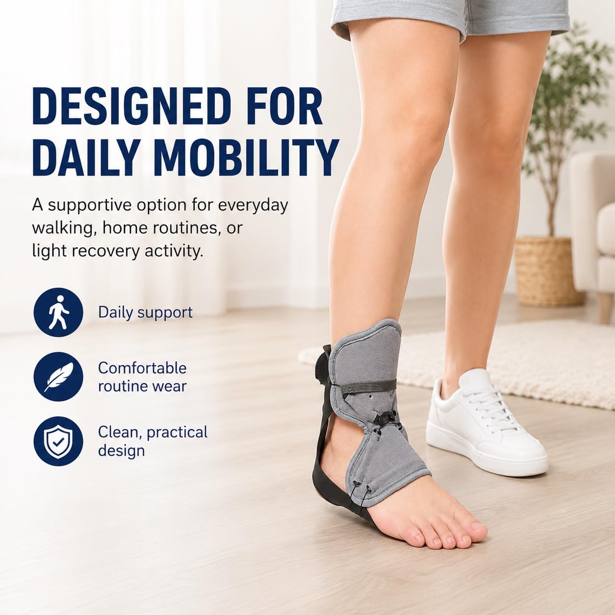 Genérico Férula AFO para pie caído, con Correas Ajustables, para Deporte y Caminar a Diario, Modelo CJDW1075 (Right M)
