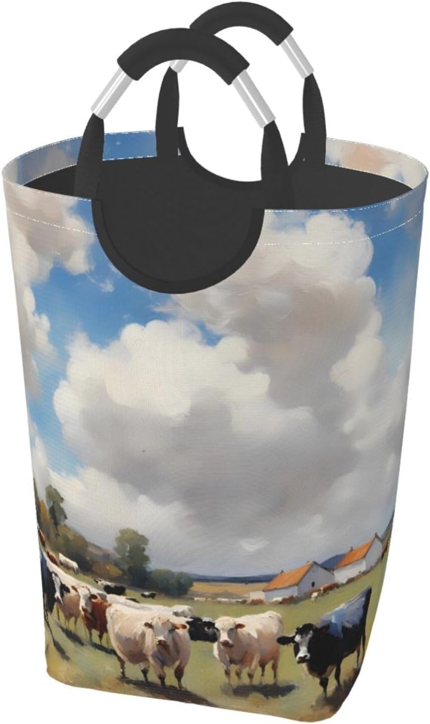 A large farm. Square storage bag 50L, suitable for multiple scenes, foldable dirty clothes storage basket.