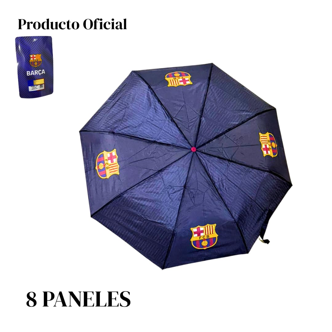 Paraguas FC Barcelona Niño Plegable 96cm Poliéster 8 Paneles