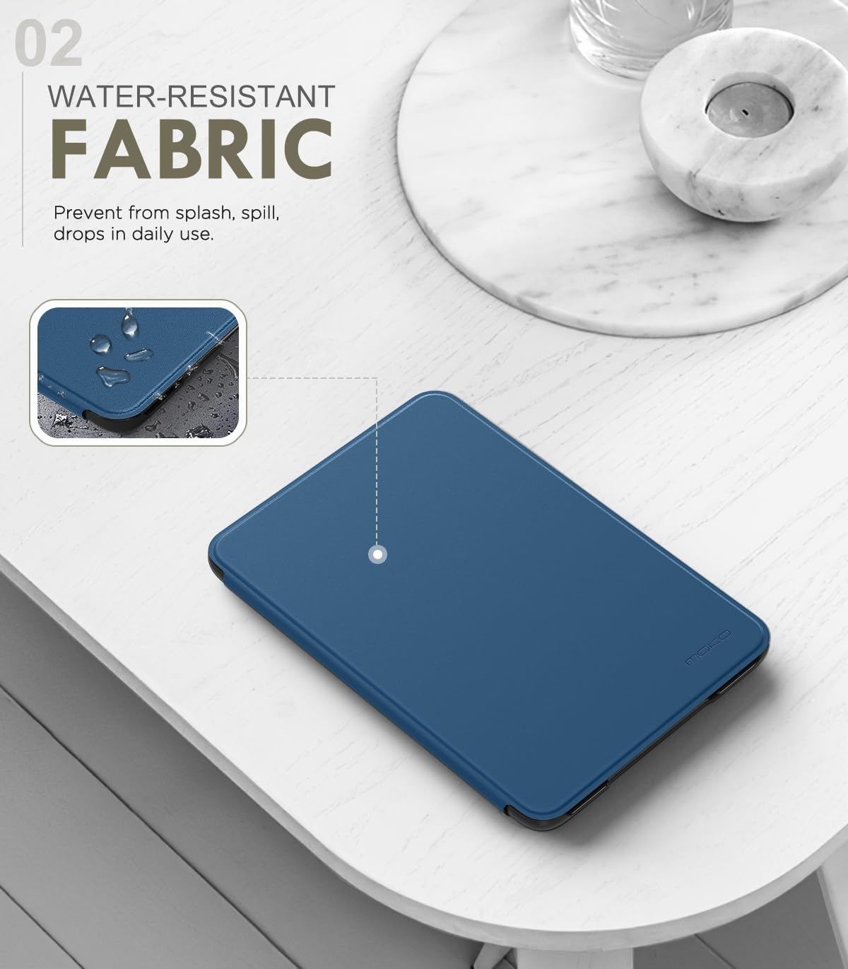 MoKo Case Fits 6" All-New Kindle (11th Generation-2024/2022 Release), Lightweight Shell Cover with Auto Wake/Sleep for Kindle 2024/2022 11th Gen e-Reader, Dark Sea Blue - 3