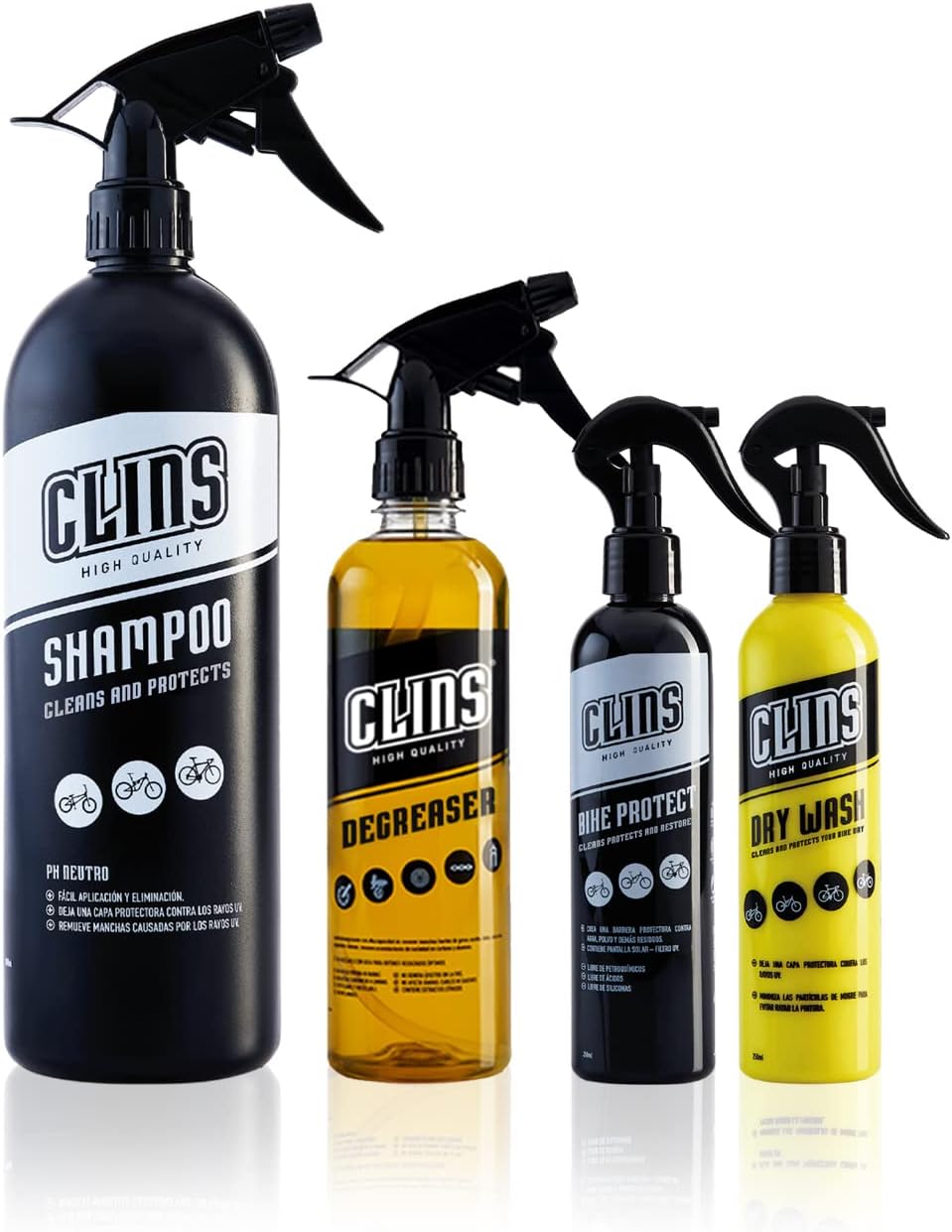 CLEANING KIT 4 (SHAMPOO + DEGREASER + BIKE PROTECT + DRY WASH)