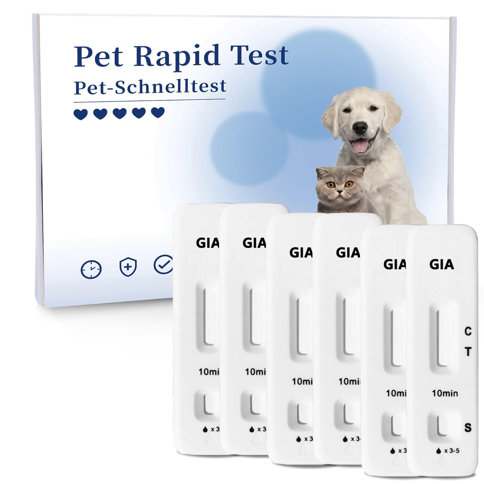 Giardia Test rapide pour chien et chat, 6 tests pour chiens et chats chez Giardia